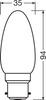 LED žárovka B35 svíčka B22d 4,8W = 40W 470lm 2700K teplá bílá 300° Dimmable Retrofit Filament CLASSIC Osram
