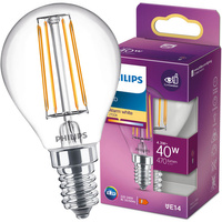 E14 P45 LED žárovka 4.3W = 40W 470lm 2700K Teplá bílá vlákno PHILIPS