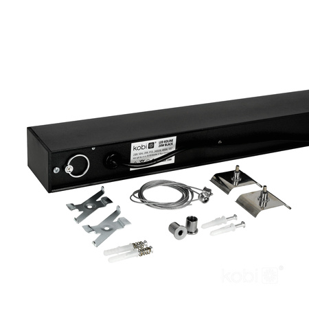 Lineární svítidlo LED 20W 2400lm 4000K Neutral IK03 Black Koline Kobi