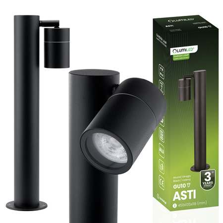 Venkovní zahradní lampa GU10, sloupek stojací reflektor 45cm LUMILED
