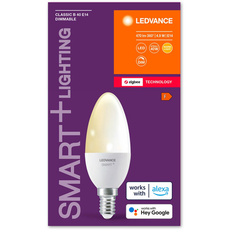 LED žárovka E14 B40 4.9W 470lm 2700K Teplá bílá LEDVANCE SMART+ ZigBee Dimmable
