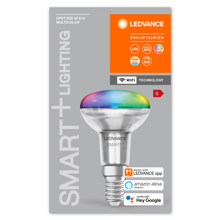 LED žárovka E14 R50 3,3W = 40W 210lm RGB CCT 45° LEDVANCE SMART+ WIFI stmívatelná