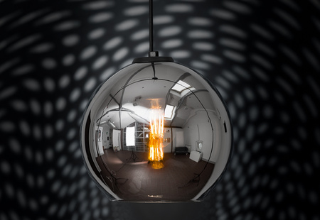 POLARIS Závěsné svítidlo 9056 Nowodvorski Černý chrom E27 Stropní závěsné svítidlo se skleněným stínidlem Lofted