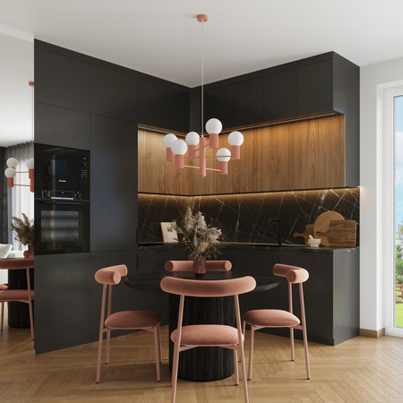 Lustr Závěsné svítidlo 6x G9 Hliník Peach Halo French Sky SL.1838 Sollux