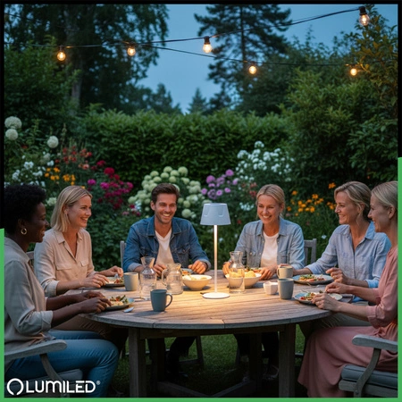 LED zahradní lampa stojící dekorativní stolní noční světlo USB stmívatelné dotykové bílé FIORA LUMILED