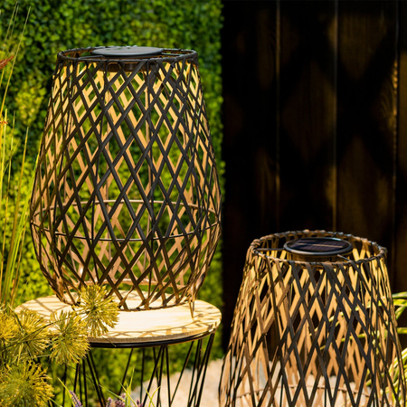 LED solární lampa Venkovní zahradní stojící lucerna 3000K IP44 35cm soumrakový senzor