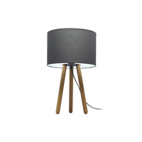 Stolní noční lampa TOKYO Stínidlo grafit a dřevo skandinávská borovice E27 5296 TK Lighting
