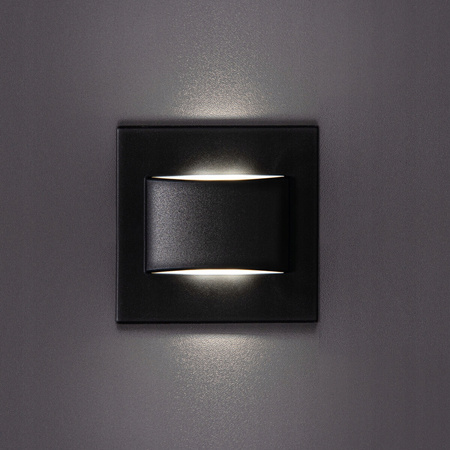 Schodišťové světlo LED 1,5W 30lm 4000K neutrální bílá Square Black Erinus Kanlux
