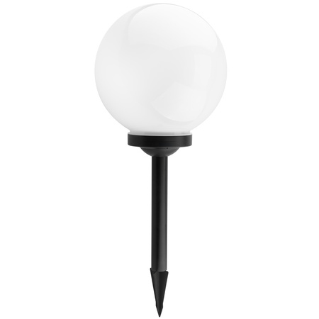LED solární zahradní lampa se zapichovacím hrotem – Bílá koule ATRIS 25 cm LUMILED