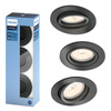 Zásuvné halogenové svítidlo DONEGAL 3x GU10 Round Movable Grey PHILIPS