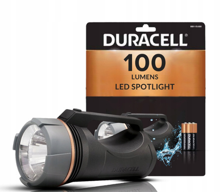 LED svítilna. manuální. na baterie. 3xAA. 100lm. DURACELL