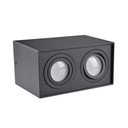 Přisazené stropní svítidlo Hadar Q2 2xGU10. pohyblivé. obdélníkové. černé