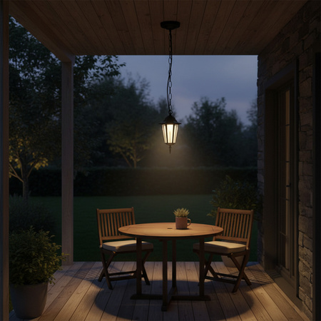 LIGURIA-LT Závěsná zahradní lampa 1xE27 92cm Černá - GOLDLUX (Polux)