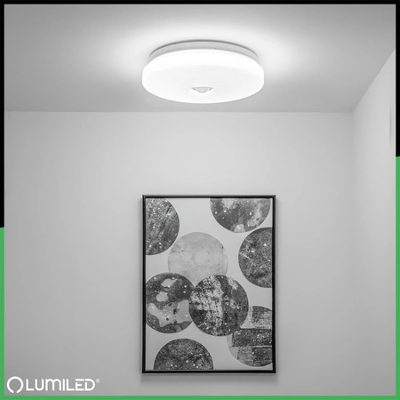 LED Plafond Povrchová montáž 24W NOTUS 2 Round Motion Sensor IP44 33 cm LUMILED