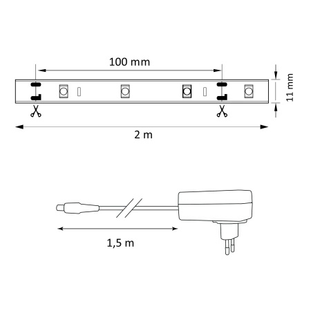 LED pásek RGB 12W 300lm 120° bílý stmívatelný Sanico Goldlux