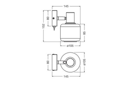 LED stropní nástěnné svítidlo Nástěnné svítidlo pro povrchovou montáž 2,8W 250lm 3000K teplé stmívatelné dekorativní černé bodové světlušky Ledvance