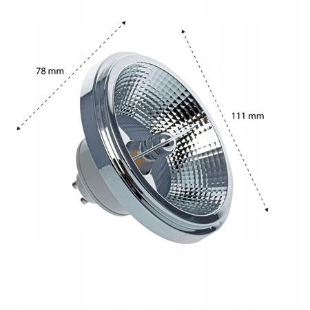 LED žárovka GU10 AR111 ES111 12W COB 1020lm 4000K Neutrální bila 24°