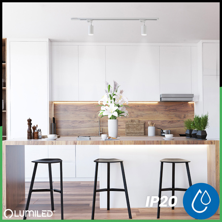 Osvětlovací lišta 1m + 2x reflektor lištový, GU10 Bílá RITI LUMILED