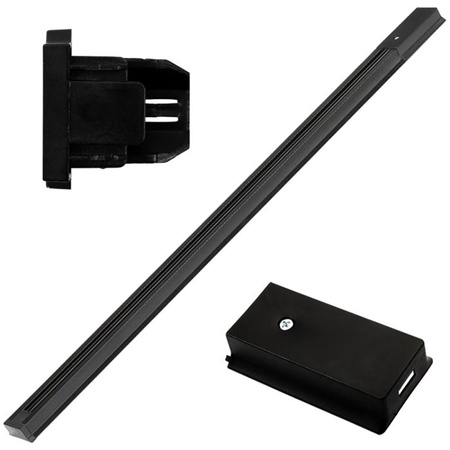 Sada osvětlovacích kolejnic 1m kolejnice + 2x kolejové světlo AR111 LEON GU10 černá