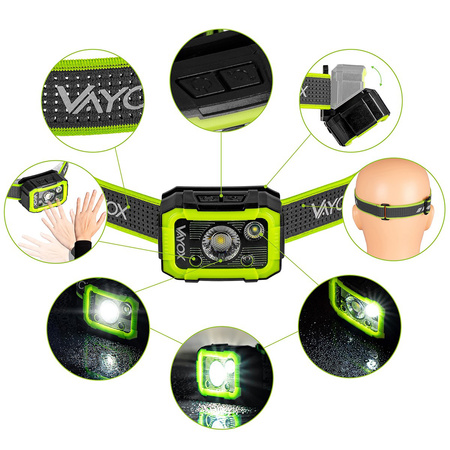 Dobíjecí čelovka 750LM CREE + SMD PRO SERIES VA0187 VAYOX