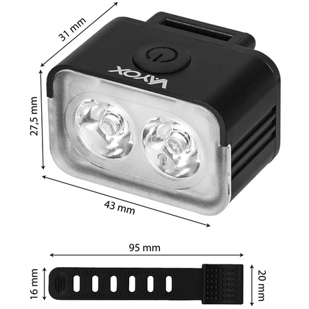 Přední svítilna na kolo 2xLED USB-C 5 režimů 300lm IPX6 VAYOX