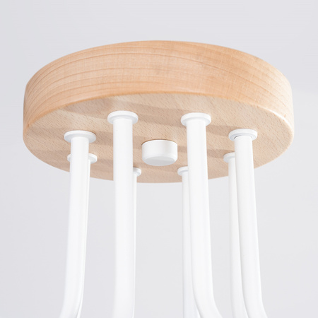 Stropní lustr 8x E27 Přírodní dřevo Bílý Timbo Peach Puff SL.1667 Sollux