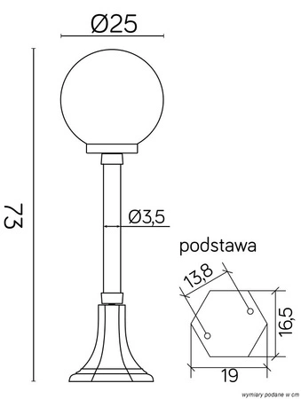 Venkovní zahradní lampa stožár LANTERN E27 CLASSIC BALLS K 5002/3/KP 250 73cm černá Su-Ma