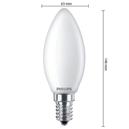 LED žárovka E14 B35 2.2W = 25W 250lm 2700K Teplá bílá vlákno PHILIPS