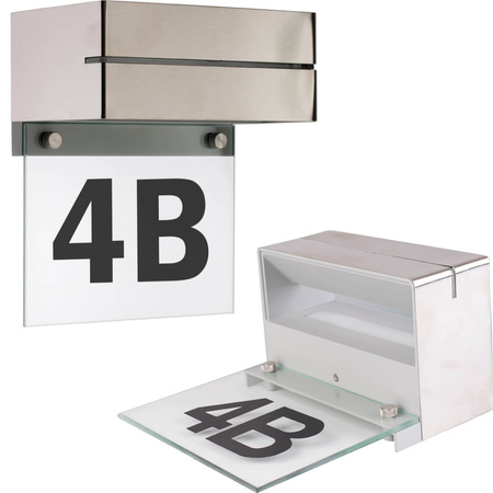 LED zahradní lampa Osvětlené domovní číslo DVEŘE Nástěnné svítidlo 6W IP54 Silver Volteno