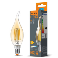 LED žárovka E14 BA 35 6W = 52W 680lm 2200K Teplá bílá Amber Filament 360° VIDEX