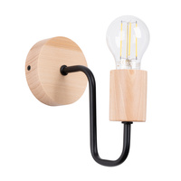 Nástěnné svítidlo E27 Natural Wood Black Timbo Peach Puff SL.1668 Sollux