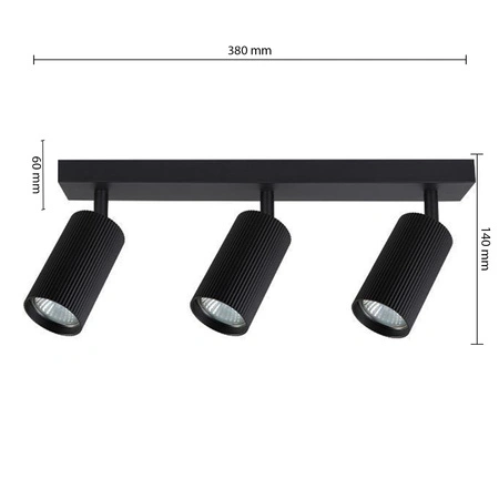 Spot Tuba Stropní svítidlo Reflektor Halogenové svítidlo 3x GU10 Moving Black Lucerno Masterled