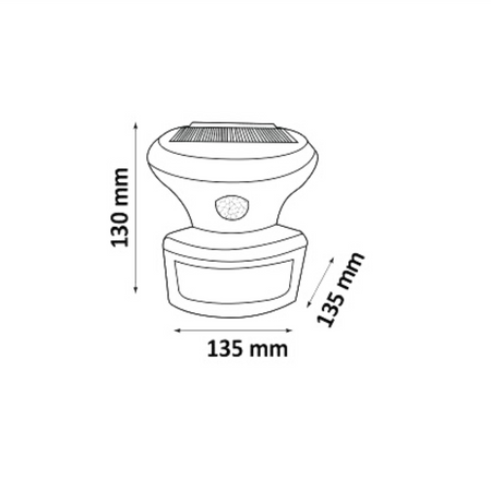 Solární LED reflektor 5W 500lm 6400K Cold 100° Black IP44 se soumrakovým senzorem Sanico Goldlux