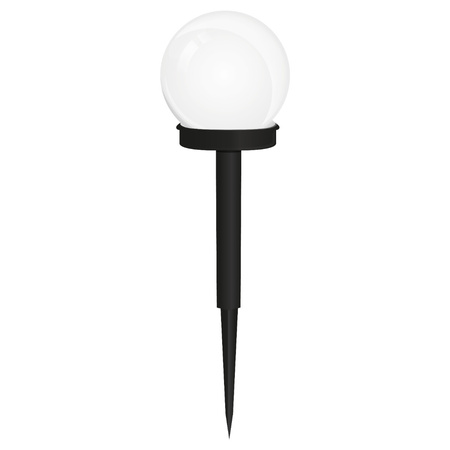 LED solární zahradní lampa s hroty. BÍLÁ KULICE. 10 cm