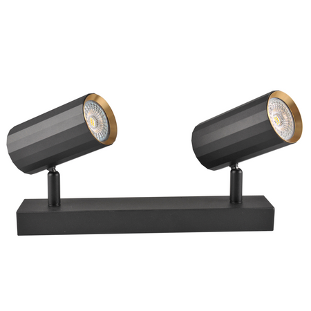 Nástěnné a stropní bodové svítidlo 2x GU10 Black Gold NICEA Sanico Goldlux