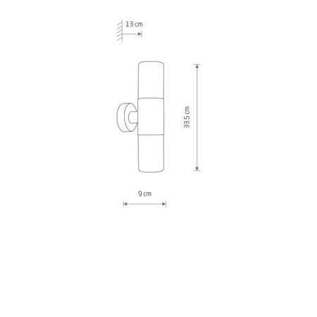 Venkovní zahradní lampa E27 černá Vodotěsná IP44 Moderní nástěnná lampa IDA 11372 Nowodvorski