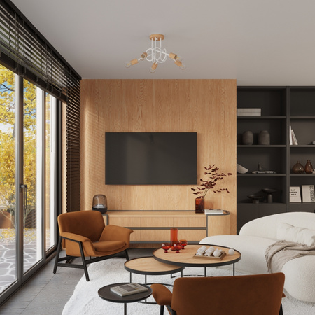 Nástěnné svítidlo E27 Natural Wood White Ember Peach Puff SL.1473 Sollux