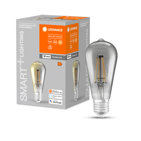 E27 ST64 LED žárovka 6W = 44W 2500K Teplá bílá 540lm 300° LEDVANCE SMART+ WIFI vlákno Stmívatelné