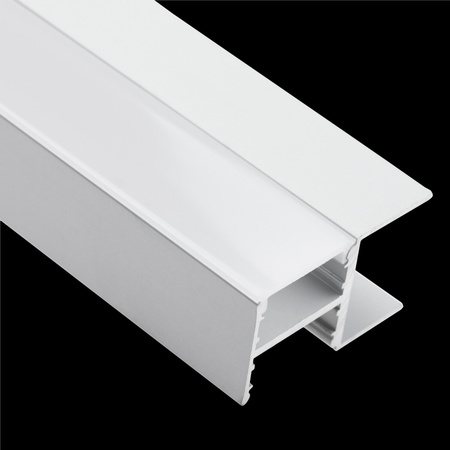 Nábytkový Eloxovaný Hliníkový Profil pro LED Pásky KM48, Stříbrný 2m + Mléčná Krytka + Záslepky LUMILED