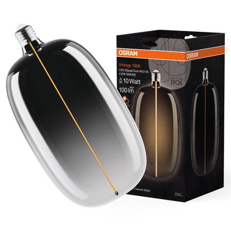 Dekorativní LED žárovka E27 4,8W = 10W 100lm 1800K teplé 320° kouřové vlákno stmívatelné Vintage 1906 Osram