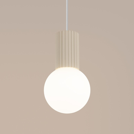 Závěsné svítidlo Závěsná lampa G9 kulatá béžová Moderní matná lampa Halo Sollux