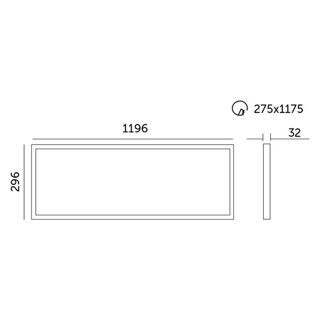 Povrchový LED panel 36W 4320lm 4000K 90° neutrální UGR<19 bílá 30x120cm Capri Pro Kobi