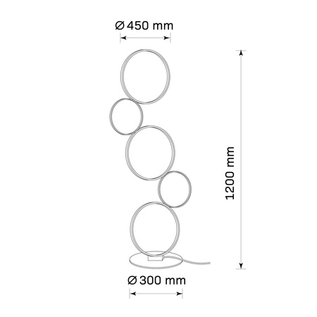 LED stojací lampa 30W 3600lm 4000K neutrální černá Flamenco Sanico Goldlux