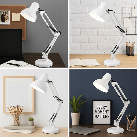 Kreslící stolní lampa E27 Školní noční světlo Clip On/Off Switch White Lena Masterled