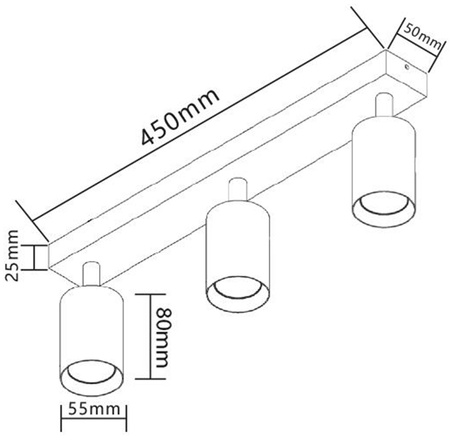 Bodové nástěnné svítidlo Bodové LED stropní svítidlo pro povrchovou montáž ČERNÁ Černá Moderní GU10 x3