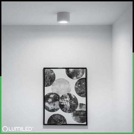 Povrchové Halogenové svítidlo, TUBA SPOT Nastavitelná Kulatá 50mm Bílá AMAT-S + LED 5W 3000K LUMILED