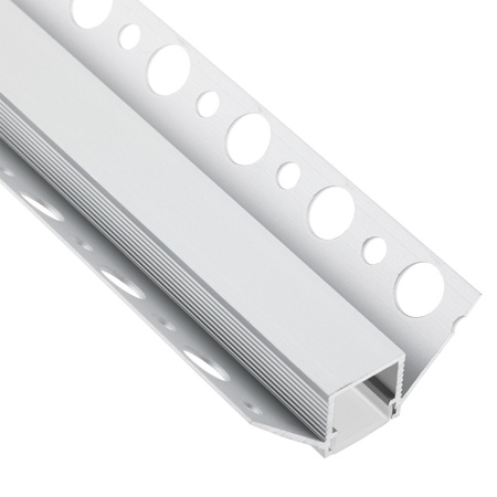 Podhledový Architektonický Rohový Hliníkový Profil Typ Z pro LED do Sádrokartonových Desek, 1m + Mléčná Krytka LUMILED