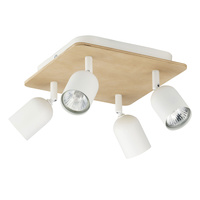 TOP WOOD Spot White Dřevěné klasické stropní svítidlo 4xGU10 3297 TK Lighting