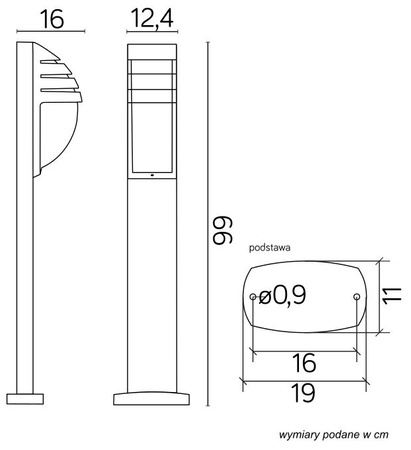 Venkovní stojací zahradní lampa POST CITY 11836 R BL E27 99cm Su-Ma
