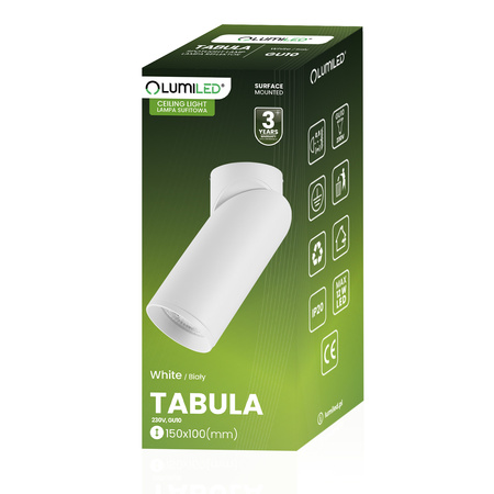 1x GU10 Stropní LED svítidlo, SPOT TUBA Reflektor Halogenová Úprava TABULA LUMILED